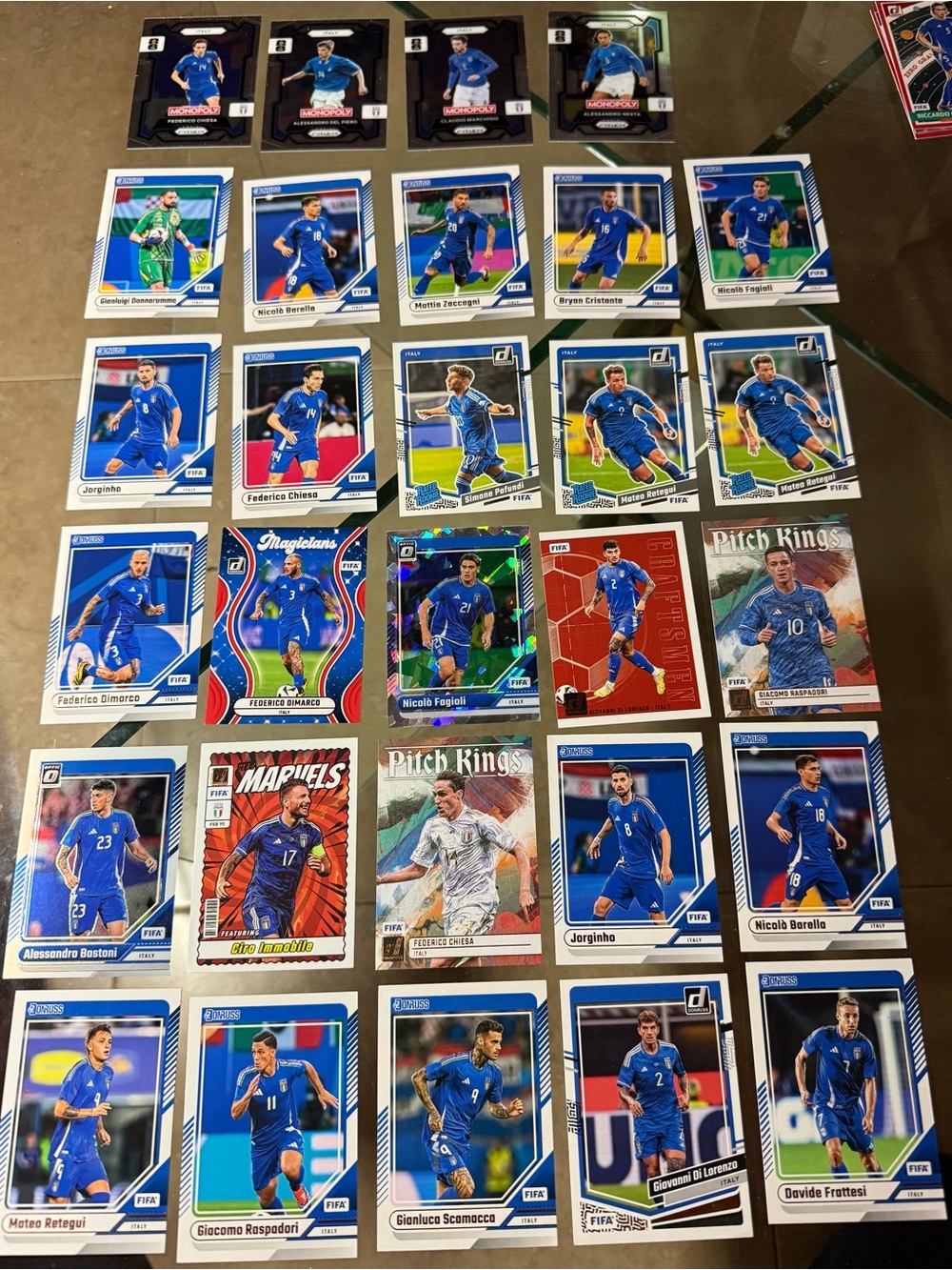 29 Italy National Team soccer card lot FIFA World Cup Monopoly Donruss
